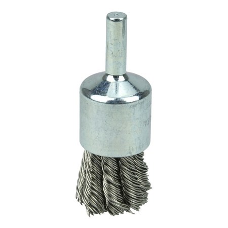 WEILER 3/4" Knot Wire End Brush, .020" Stainless Steel Fill 10030